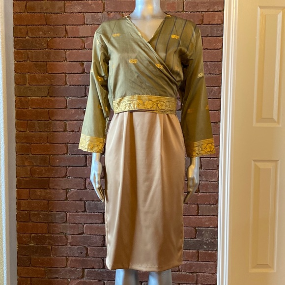 Gold Strapless Dress - Picture 5 of 7